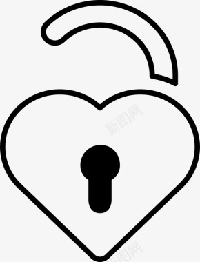 情人节宣传广告解锁心形钥匙爱情图标图标
