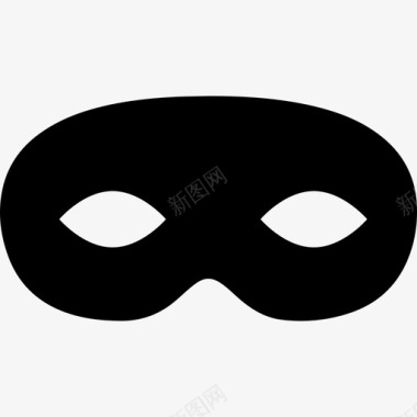 狂欢节面具黑色圆形形状狂欢节面具图标图标