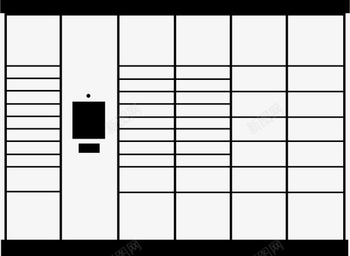 储物柜包裹储物柜送货上锁图标图标