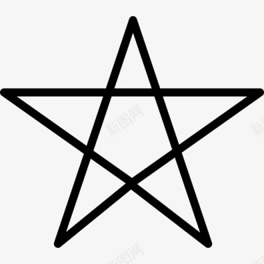 形状和符号五角星形符号轮廓形状图示图标图标