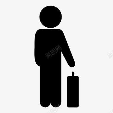 儿童带行李旅行旅游图标图标