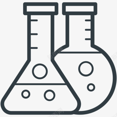 实验图标实验室玻璃器皿科学技术线图标图标