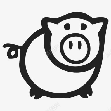 猪动物猪排图标图标