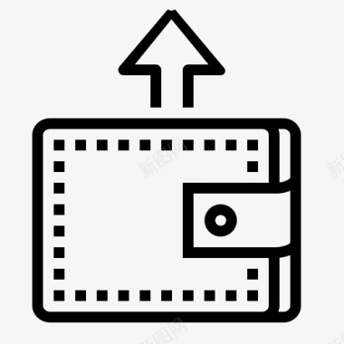 透明钱包金融笔划图标图标