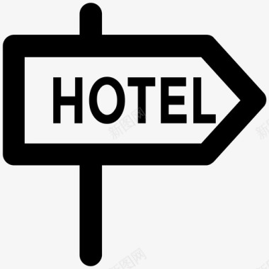 指示牌酒店粗体线条图标图标