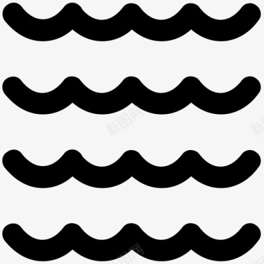 水纹波浪波浪自然大胆的线条图标图标