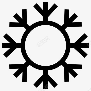 透明雪花雪花冬季独特图标图标