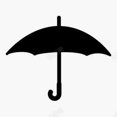 雨滴素材伞覆盖倾盆大雨图标图标