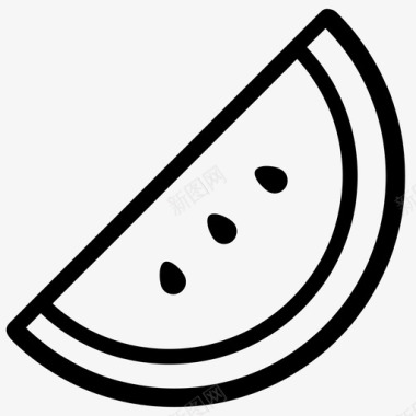 新鲜的西瓜夏季水果切片图标图标