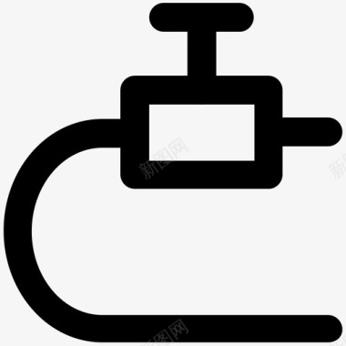 煤气煤气龙头工业粗体线图标图标