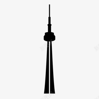 建筑剪影加拿大塔多伦多摩天大楼图标图标