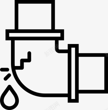 粉碎漏水弯头管家用固定图标图标