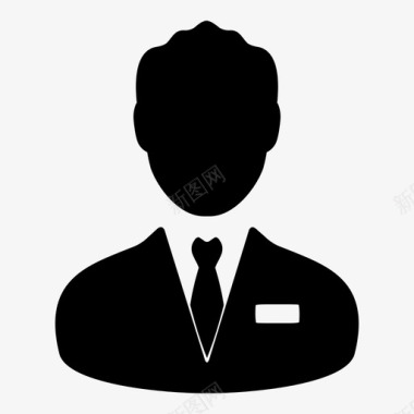 VIP卡经理领带男头像图标图标