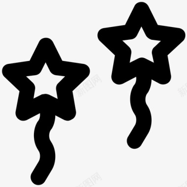 五彩纸屑五颜六色星星装饰图标图标