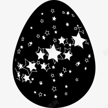 复活节彩蛋被星星覆盖食物复活节彩蛋图标图标