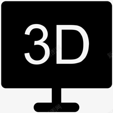 3D圆圈3d屏幕多媒体粗体图标图标