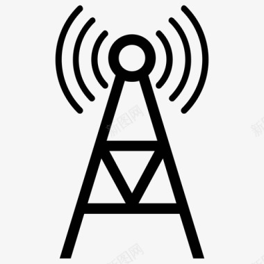 无线信号无线电发射塔发射机发射台图标图标