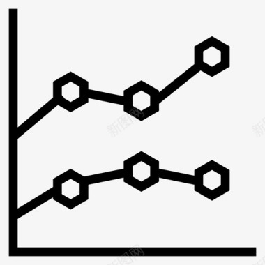 线图折线图统计报告图标图标