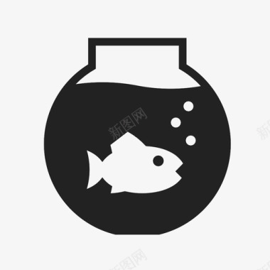 鱼缸鱼翅金鱼图标图标