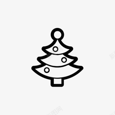 圣诞树雪灯图标图标