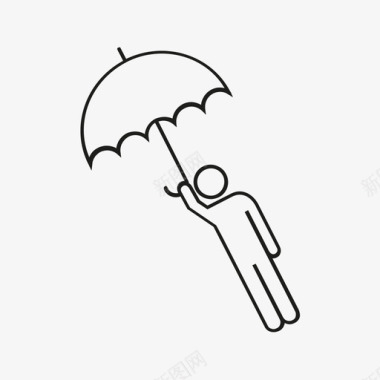 雨伞降落伞打开图标图标