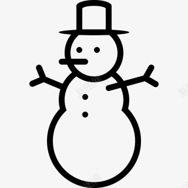 冬天的雪人雪人圣诞节寒冷图标图标