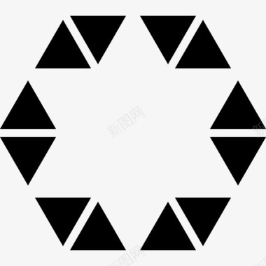 星在六边形的小三角形符号多边形图标图标