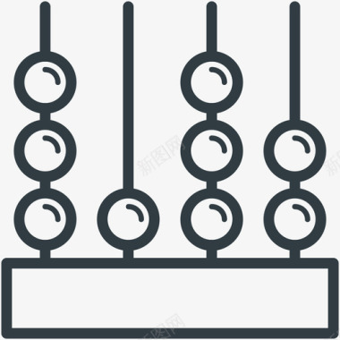 算盘矢量图算盘教育线图标图标