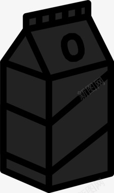 萌萌牛奶盒牛奶盒透镜厨房图标图标