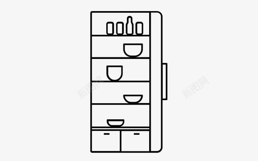 冷藏是合计冰箱冷藏冷冻室图标图标