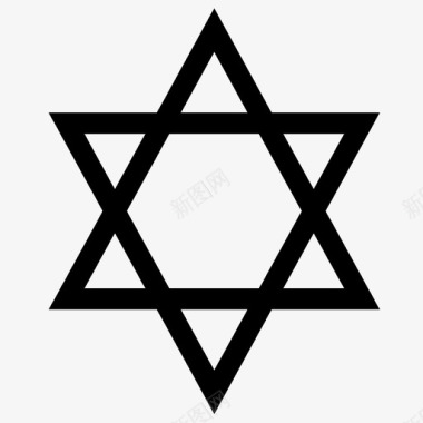 大卫之星印刷商马克犹太锡尔德图标图标