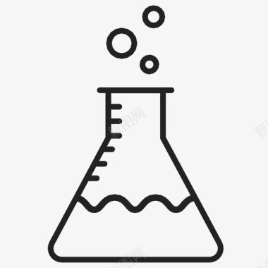 酸奶油锥形烧瓶试管科学图标图标