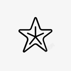 海洋棘皮动物海星五臂多刺的身体图标高清图片