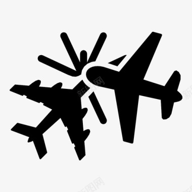 飞机相撞撞车航空图标图标
