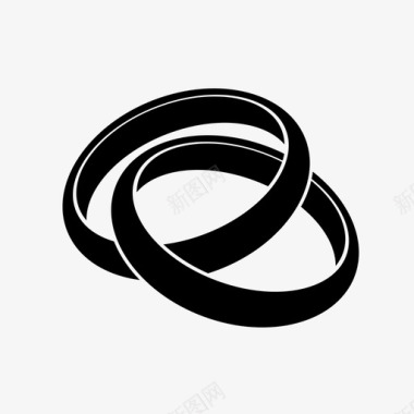 婚礼设计戒指项链黄金图标图标