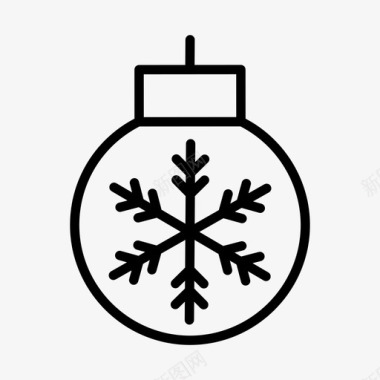 圣诞装饰品传统雪花图标图标