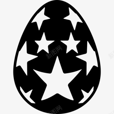 复活节彩蛋被星星形状复活节彩蛋覆盖图标图标