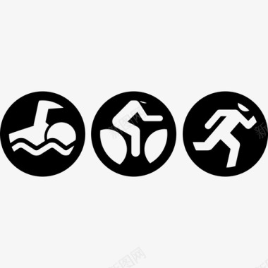 运动铁人三项运动多种运动图标图标