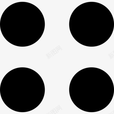 四个圆圈黑色组形状酷图标图标