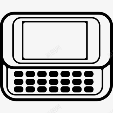 手机分为两部分一部分是屏幕另一部分是键盘图标图标