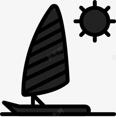 风帆冲浪海滩船图标图标