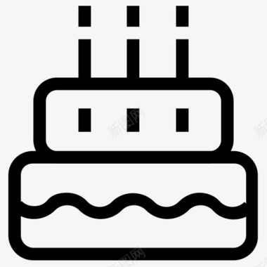 蜡烛生日蛋糕周年纪念面包店图标图标