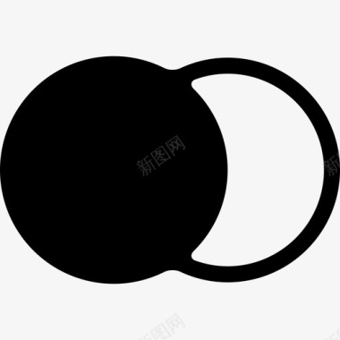 两个圆圈一个黑一个白接口图标图标