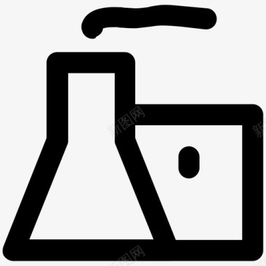 工厂矢量工厂建筑和家具加粗线条图标图标