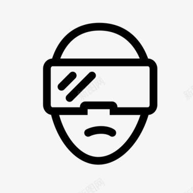 悲伤虚拟现实耳机虚拟现实体验图标图标