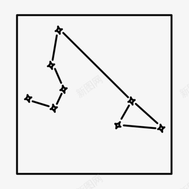 蓝色星星图案狮子座星座天空图标图标