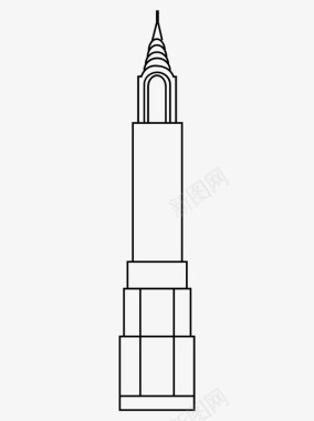 曼哈顿帝国大厦高大纽约市图标图标