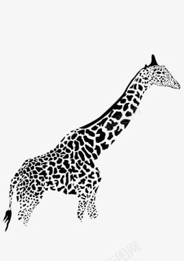 长颈鹿动物棕色图标图标