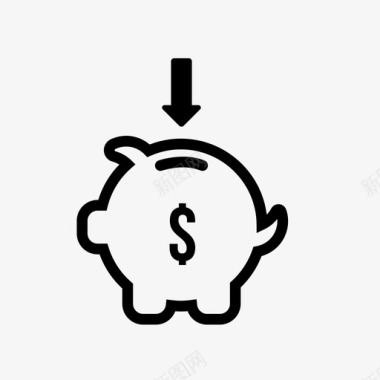 猪钱罐储蓄账户银行图标图标