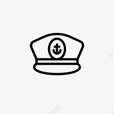 船长帽船水手图标图标